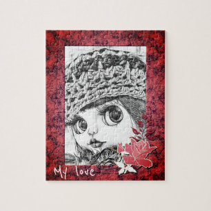Personalisiertes, vintage-Fotorahmen-Puzzleteil Puzzle