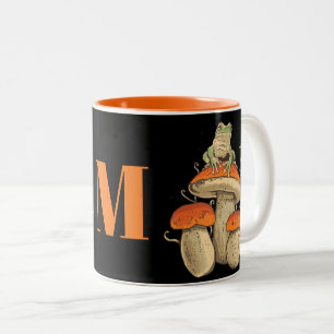 Personalisiertes Vintage-Frosch-Cottagecore Zweifarbige Tasse