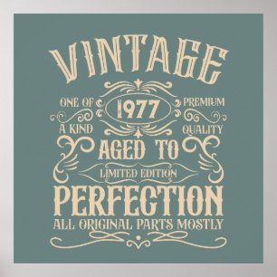 Personalisiertes vintage Geburtstags-Whiskey-Label Poster