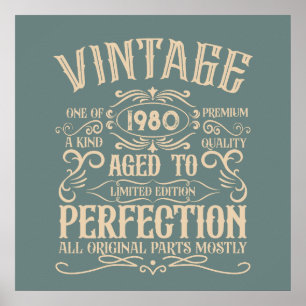 Personalisiertes vintage Geburtstags-Whiskey-Label Poster