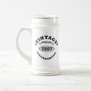 Personalisiertes vintage Geburtstagsgeschenk Bierglas