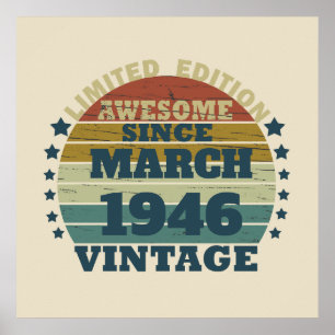 Personalisiertes vintage Geburtstagsgeschenk Poster