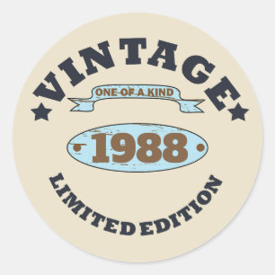Personalisiertes Vintage-Geburtstagsgeschenk Runder Aufkleber