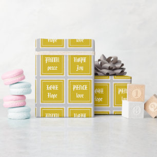 Personalisiertes Vintage Golden Frieden Liebe Glau Geschenkpapier