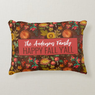 Personalisiertes Vintage Herbst Blätter Muster Dekokissen