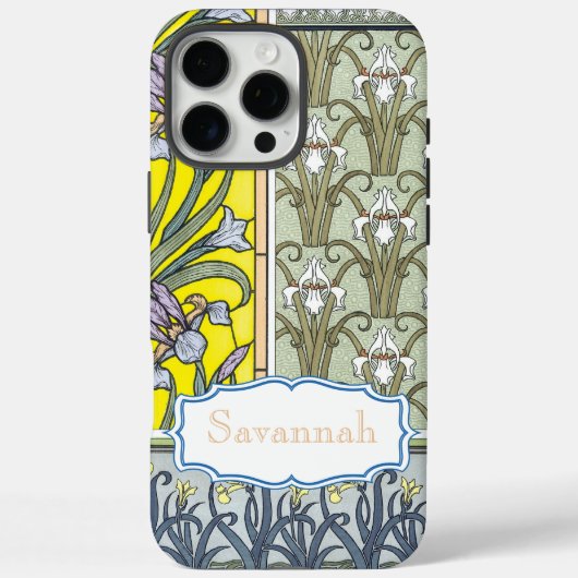 Personalisiertes Vintage-Iris-Muster Case-Mate iPhone Hülle (Rückseite)
