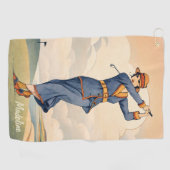 Personalisiertes Vintage Mode Golf Handtuch (Horizontal)