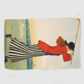 Personalisiertes Vintage Mode Golfhandtuch (Horizontal)
