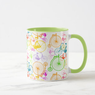 Personalisiertes Vintage Modernes Fahrrad Neon-Mus Tasse