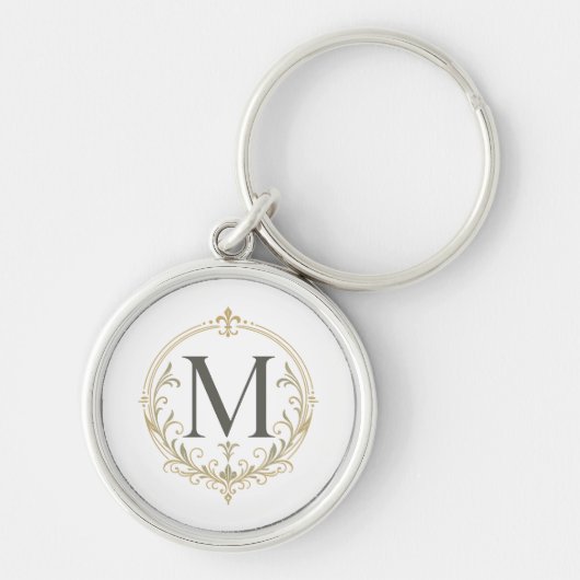 personalisiertes vintage Monogramm Schlüsselanhänger (Vorne)