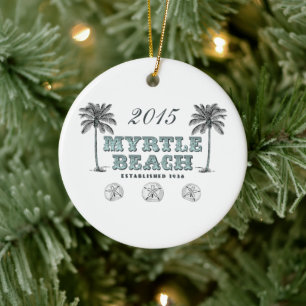 Personalisiertes Vintage Myrtle Beach South Caroli Keramik Ornament