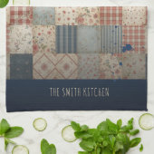 Personalisiertes Vintage-Patchwork-Familien- Geschirrtuch (Gefaltet)