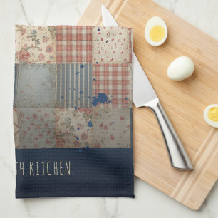 Personalisiertes Vintage-Patchwork-Familien- Geschirrtuch