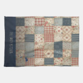 Personalisiertes Vintage-Patchwork-Familien- Geschirrtuch (Horizontal)