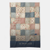 Personalisiertes Vintage-Patchwork-Familien- Geschirrtuch (Vertikal)