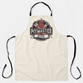 Personalisiertes Vintage-Pitmaster-BBQ-Logo Schürze (Vorderseite)