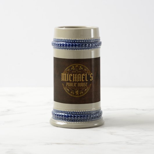 Personalisiertes Vintage-Pub-Schild aus rustikalem Bierglas (Mittel)