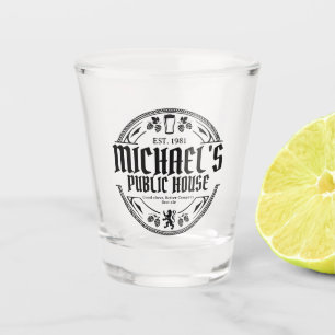 Personalisiertes Vintage-Pub-Schild - Maßgeschneid Schnapsglas