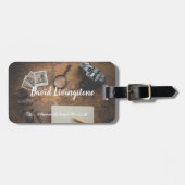 Personalisiertes Vintage Reisegepäck Gepäckanhänger (Vorderseite horizontal)