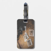 Personalisiertes Vintage Reisegepäck Gepäckanhänger (Rückseite vertikal)