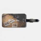 Personalisiertes Vintage Reisegepäck Gepäckanhänger (Rückseite horizontal)