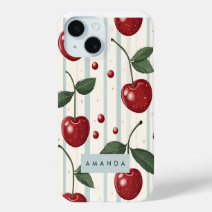 Personalisiertes Vintage Retro Rotkirschmuster Case-Mate iPhone Hülle