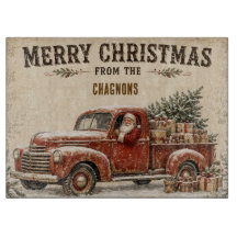 Personalisiertes Vintage-Santa-Weihnachts-Schneidb