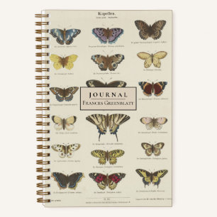 Personalisiertes Vintage-Schmetterlinge-Journal Notizblock