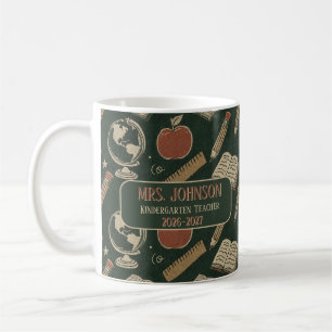 Personalisiertes Vintage-Schultafel-Lehrer-Tasse Kaffeetasse