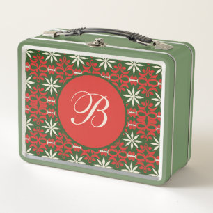 Personalisiertes Vintage-Weihnachten/Winter Muster Metall Brotdose