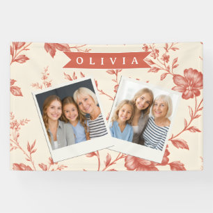 Personalisiertes vintage zartes florales Toile-Des Banner