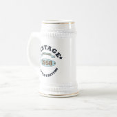 Personalisiertes Vintages 65. Geburtstagsgeschenk Bierglas (Vorderseite Links)