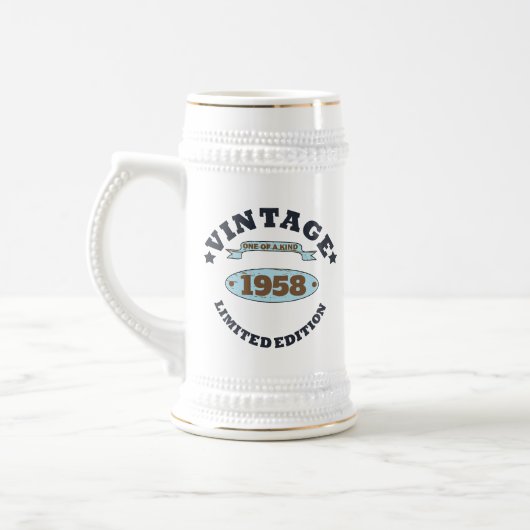 Personalisiertes Vintages 65. Geburtstagsgeschenk Bierglas (Links)
