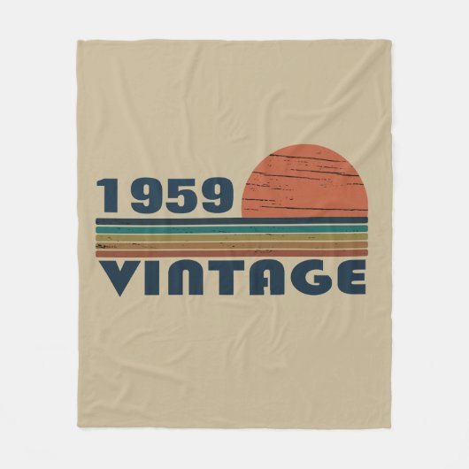 Personalisiertes Vintages 65. Geburtstagsgeschenk Fleecedecke (Vorderseite)