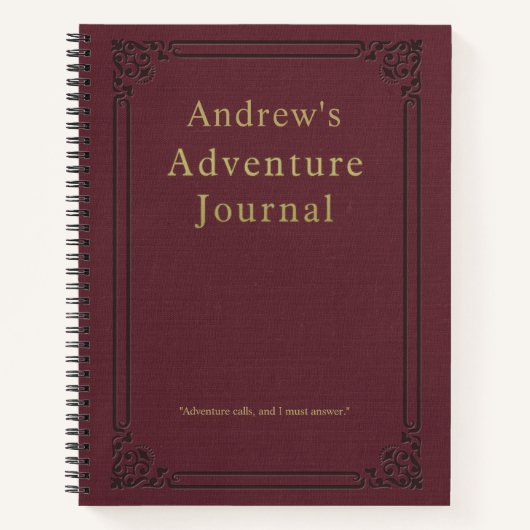 Personalisiertes Vintages Adventure Journal Notizblock (Vorderseite)