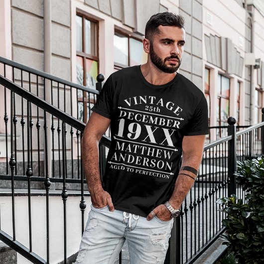 Personalisiertes Vintages Alter bis Perfection T - T-Shirt