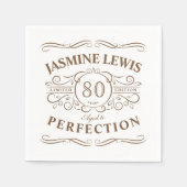 Personalisiertes Vintages Alter bis Perfektion Geb Serviette (Vorderseite)