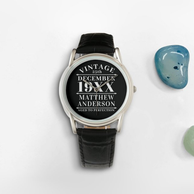 Personalisiertes Vintages Alter bis zur Perfektion Armbanduhr (Von Creator hochgeladen)