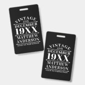 Personalisiertes Vintages Alter bis zur Perfektion Ausweis (Vorder- & Rückseite)