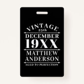 Personalisiertes Vintages Alter bis zur Perfektion Ausweis (Rückseite)