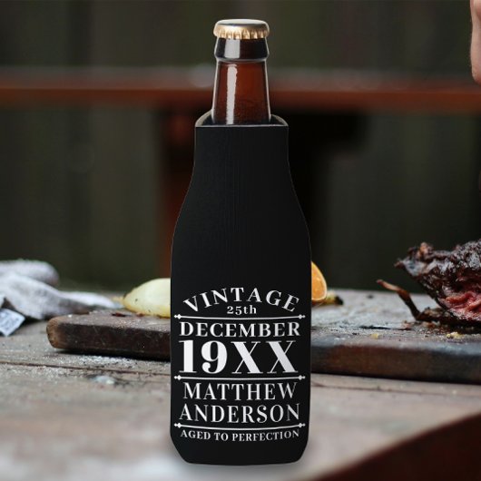 Personalisiertes Vintages Alter bis zur Perfektion Flaschenkühler