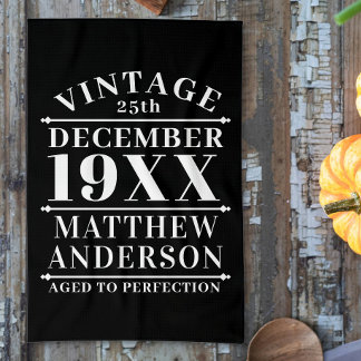 Personalisiertes Vintages Alter bis zur Perfektion Geschirrtuch