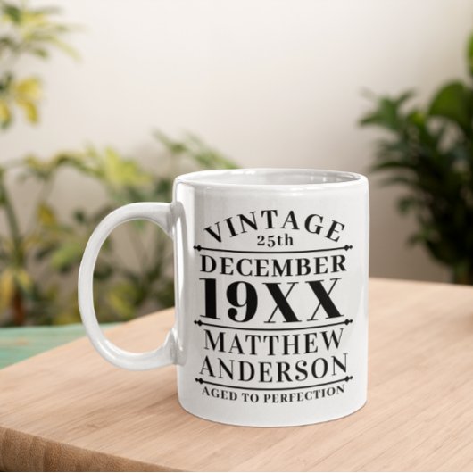 Personalisiertes Vintages Alter bis zur Perfektion Kaffeetasse