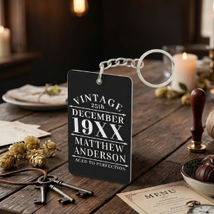 Personalisiertes Vintages Alter bis zur Perfektion Schlüsselanhänger