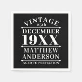 Personalisiertes Vintages Alter bis zur Perfektion Serviette (Vorderseite)