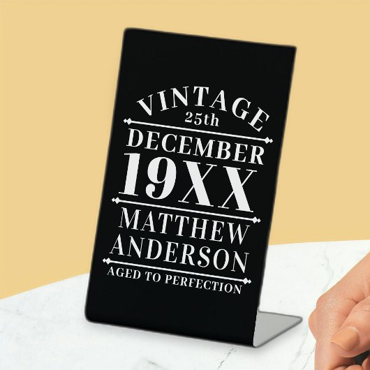 Personalisiertes Vintages Alter bis zur Perfektion Sockelschild