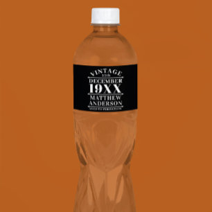 Personalisiertes Vintages Alter bis zur Perfektion Wasserflaschenetikett