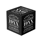 Personalisiertes Vintages Alter bis zur Perfektion Würfel (Rückseite Schrägansicht)