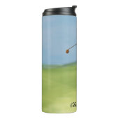 Personalisiertes Vintages Aussehen Golfer Golfschw Thermosbecher (Nach links gedreht)