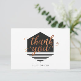 Personalisiertes Vintages Black & Gold Flat Vielen Dankeskarte